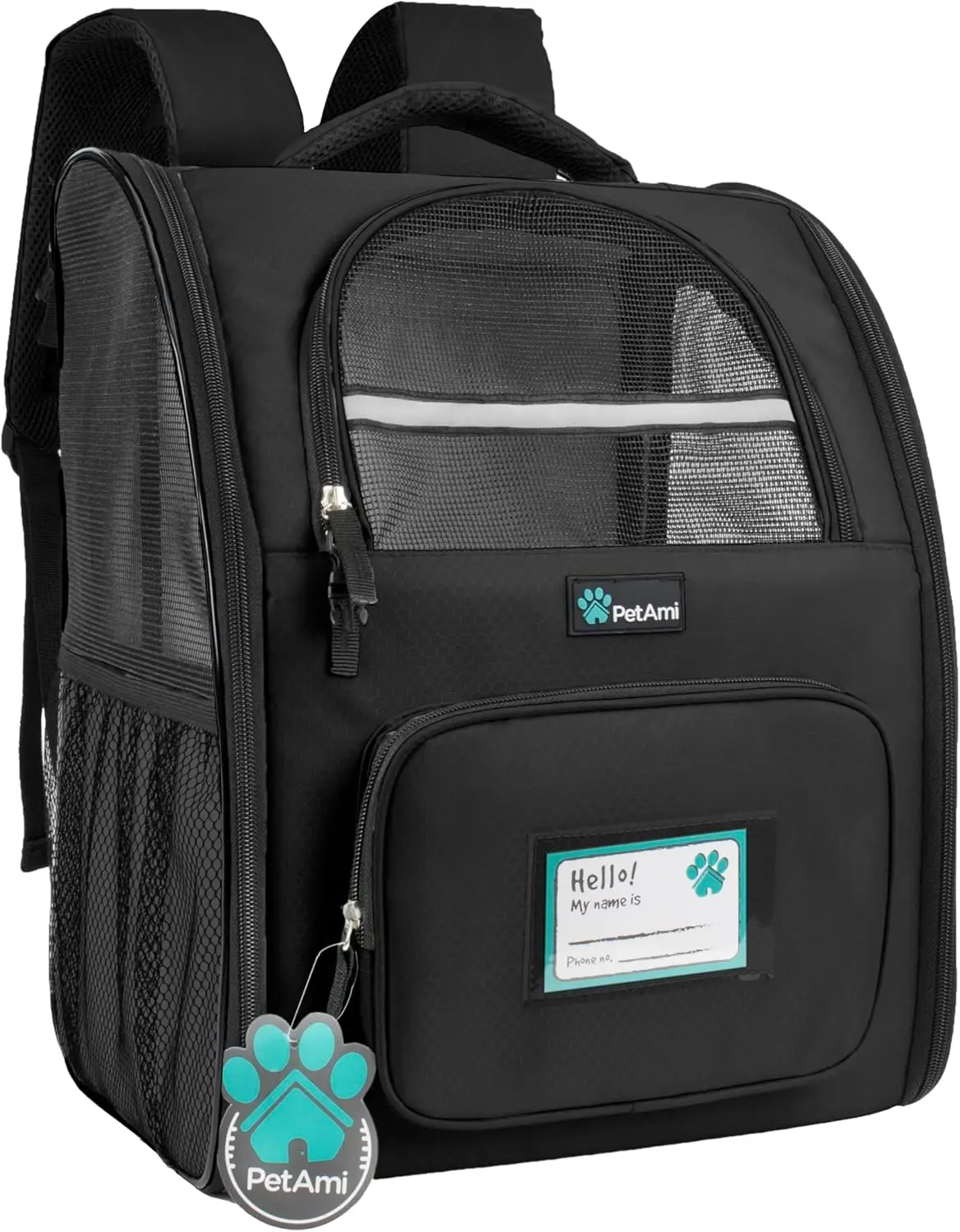 

Dog Backpack Carrier for Small to Large Cats, Ventilated Hiking Travel Bag, Airline Approved, Up to 18lbs, Black