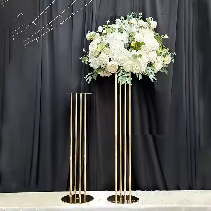 Wedding Main Table Floral Decorations Metal Plinth , Romantic Atmosphere Flower Racks, Road Guides Walkway Display Column 10pcs