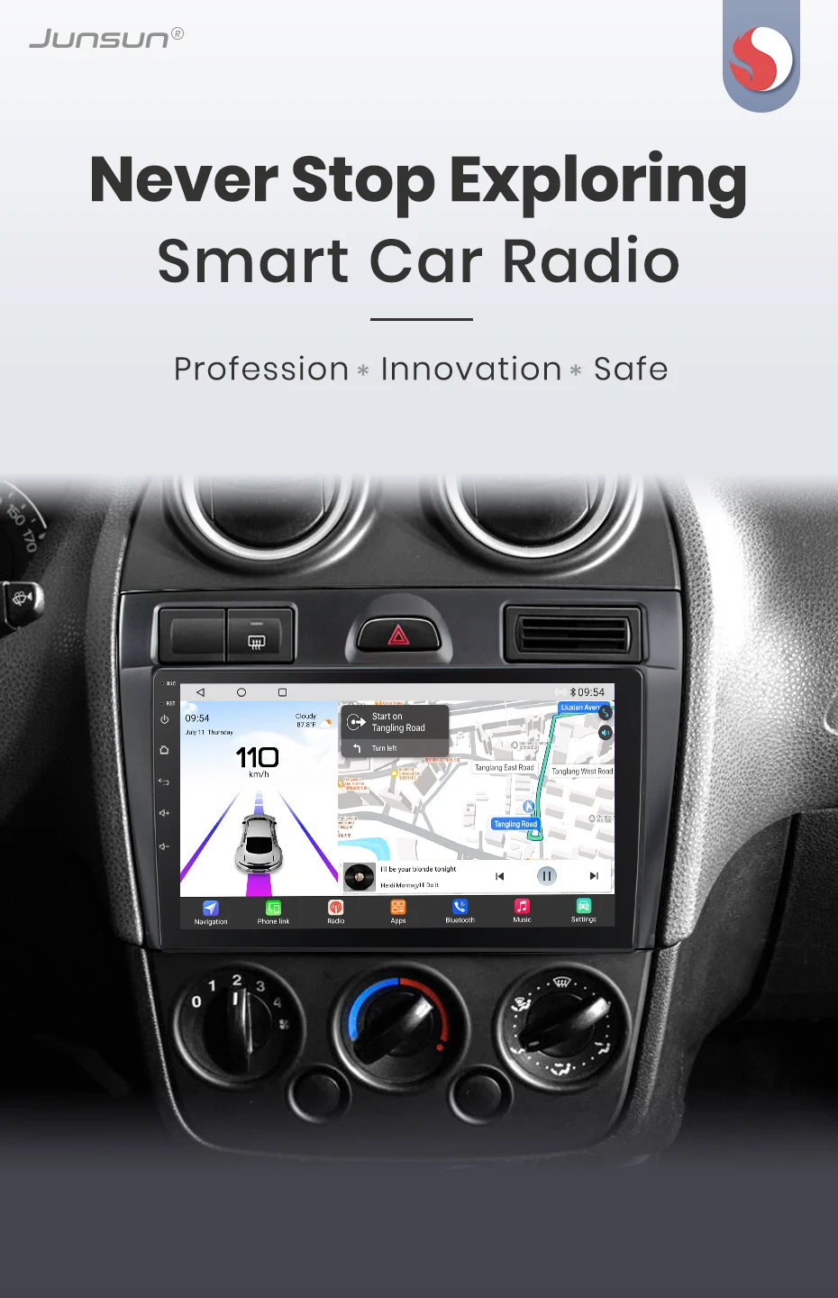 Junsun Qualcomm 8-Core 360 Kamera Drahtlose CarPlay Android Auto Auto Radio für Ford Fiesta Mk VI 5 Mk5 2002-2008 GPS – Detail 5
