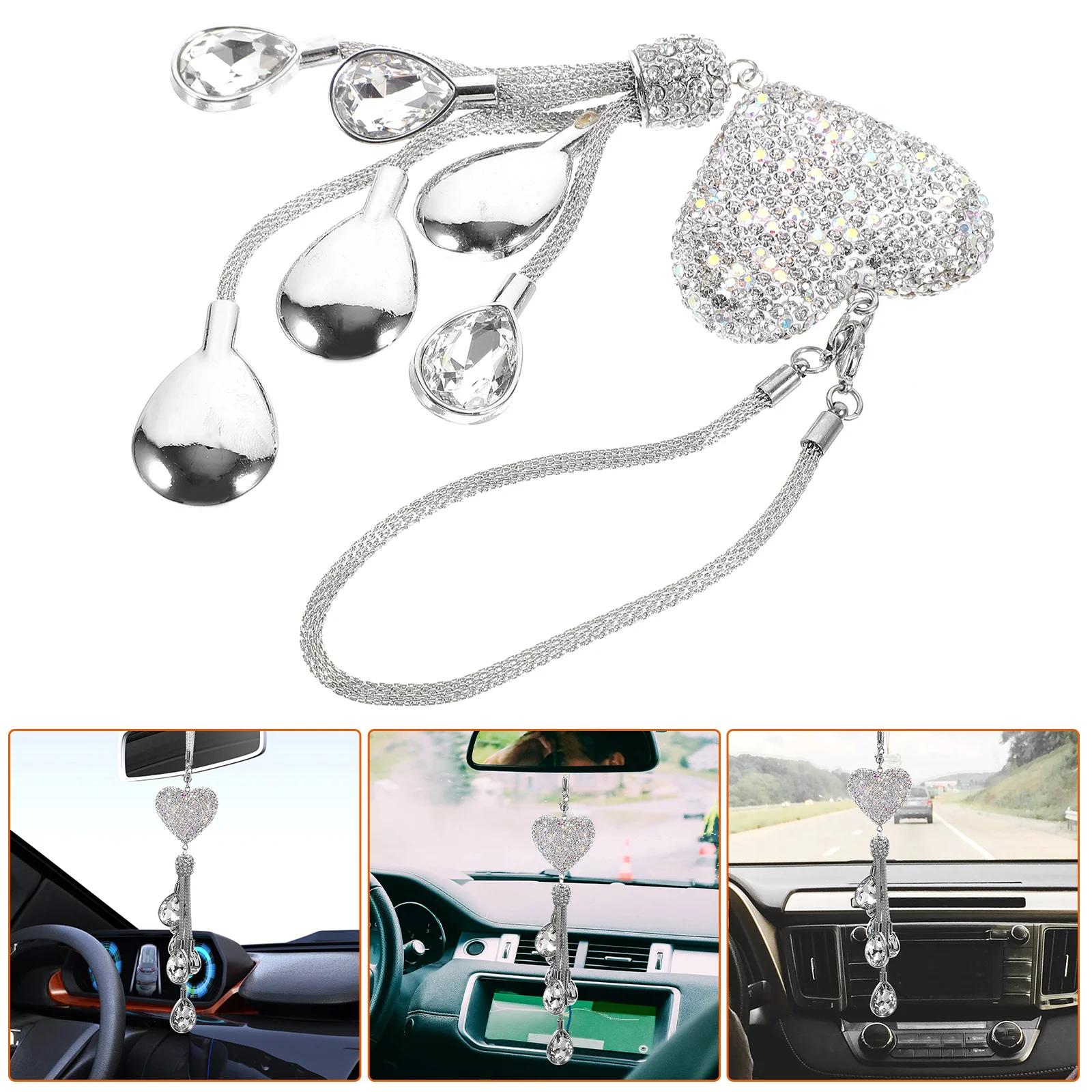 

Car Interior Hanging Decor Mirror Decoration Pendant Pendants Automobile Rearview Crystal Girl
