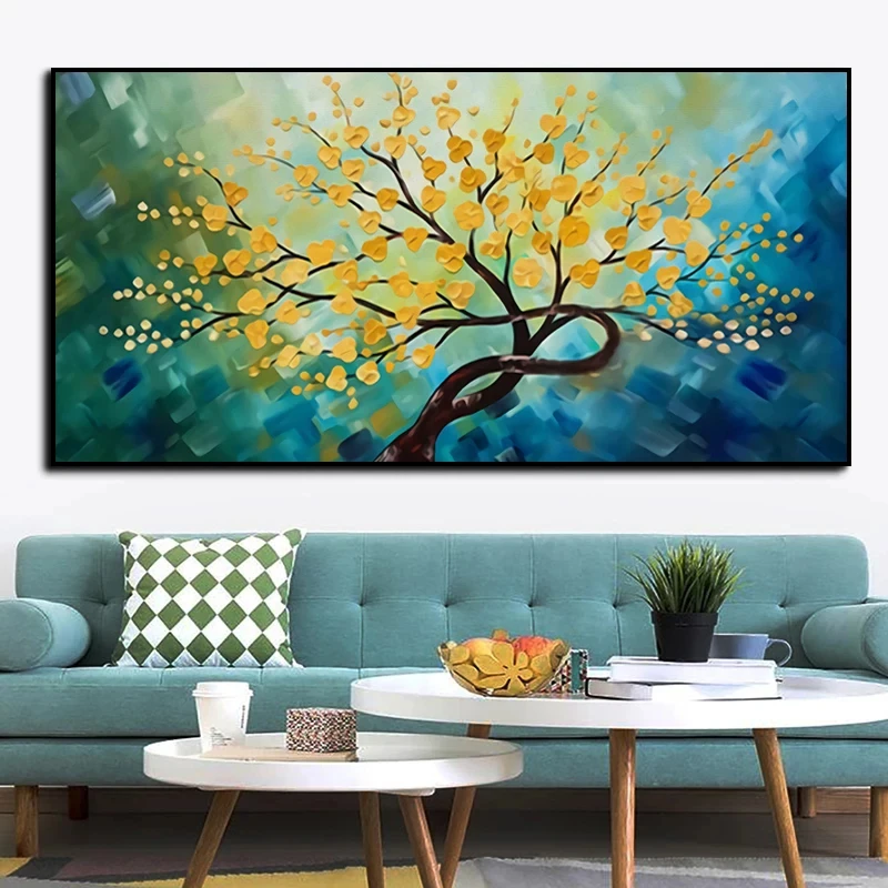 Abstract Tree of Life Plum Bossom Wall Art Painting, Print Flower Canvas Posters Prints Pictures, Living Room Home Decoration,No