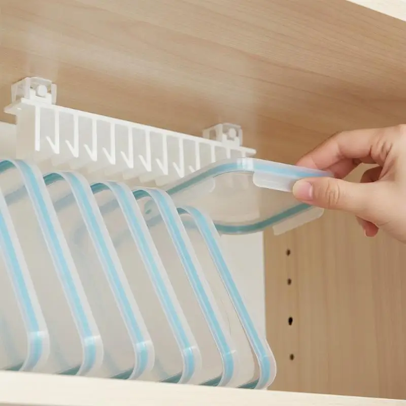 Container Lid Organizer Embedded Food Storage Cover Holder Cabinet Drawer Divider For Kitchen Storage