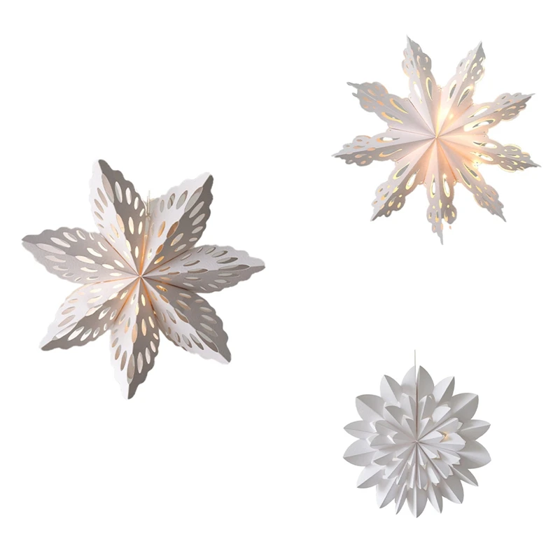 

A63X-Eco-Friendly LED Paper Star Lantern -Christmas Decorations Fairy Lights Shop Window Decoration Pendant
