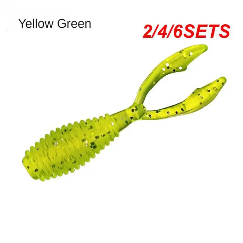 2/4/6SETS Luya Bait Reflective Luminous Pvc Fishing Accessories Bionic Bait Soft Insect Attractive For Ice Fishing Fake Bait