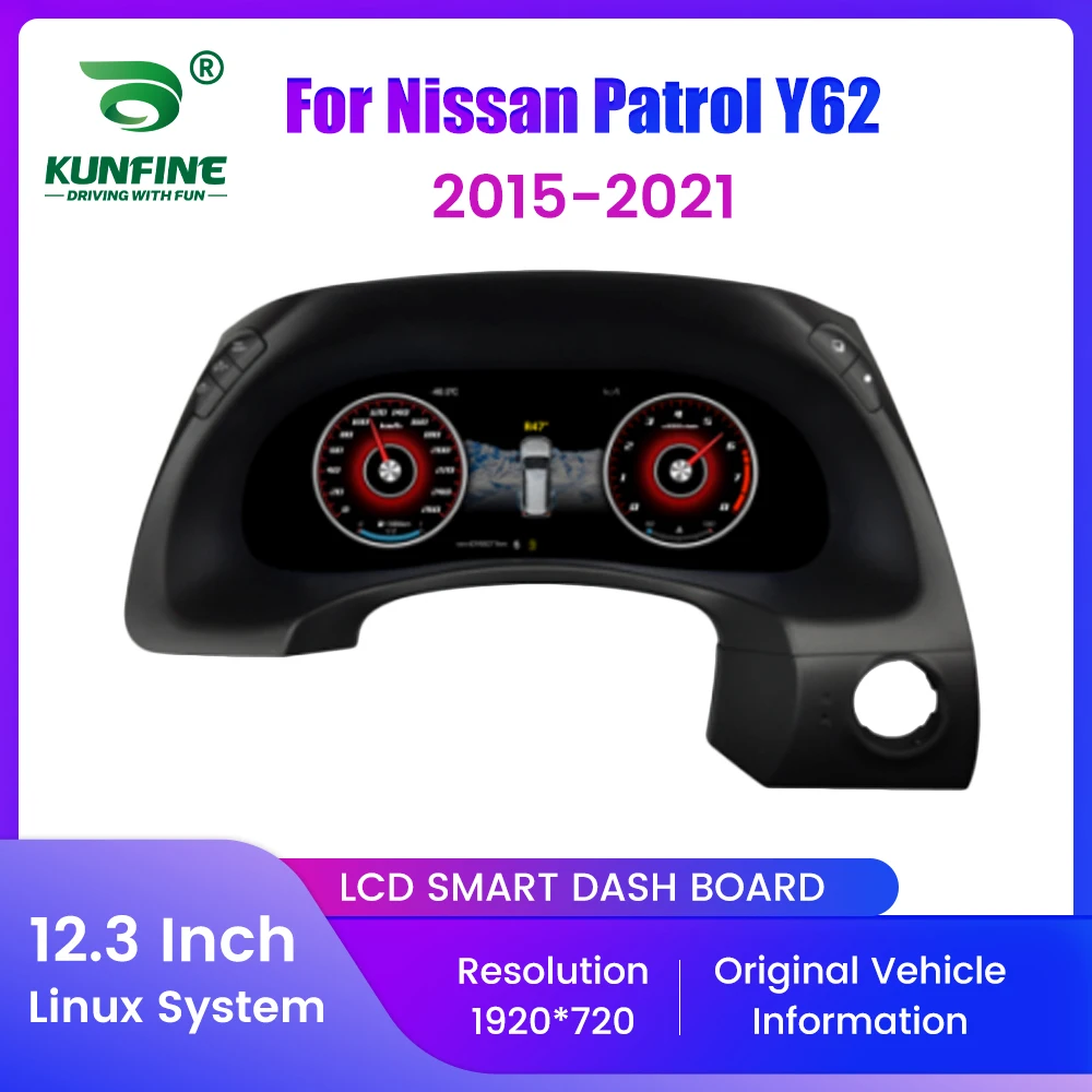 

12.3" LCD Digital Dashboard Cluster For Nissan Patrol Y62 2015-2021 Virtual Instrument Panel Speedometer Cockpit Meter Upgrade