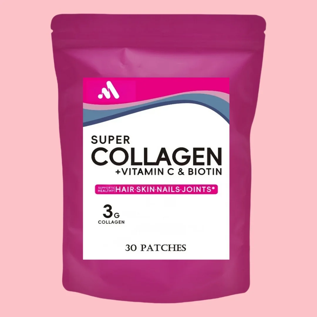 

Прозрачные пластиры с коллагеном типа с реавертролом, биотином, витамином С для кожи, волос, суставов, поддерживающие 30 пластырей