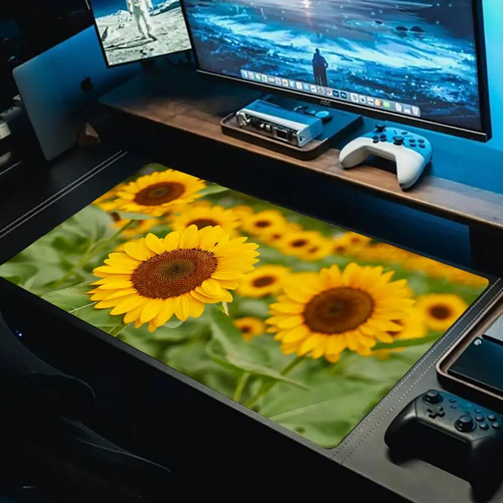 

Sunflower flowers Mouse Pad Gaming Non-slip MousePad XXL Large Rubber Carpet Gamepad Office Table Mats HD Keyboard Long Desk Mat
