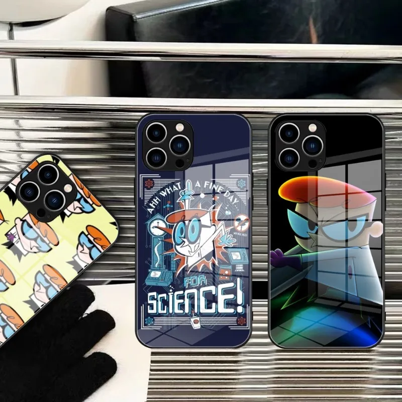 Funny Scientist Phone Case Tempered Glass for IPhone 15 14 11 12 Pro 8 7 14 15 Plus 13 14 Pro MAX XR Dexter's Laboratory Covers