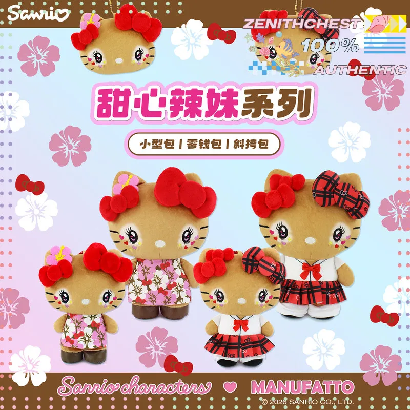 

Sanrio Hello Kitty Plush Crossbody Bag Sweet Spice Girl Style Mini Purse With Heart Carabiner Clip For Daily Casual Use Women