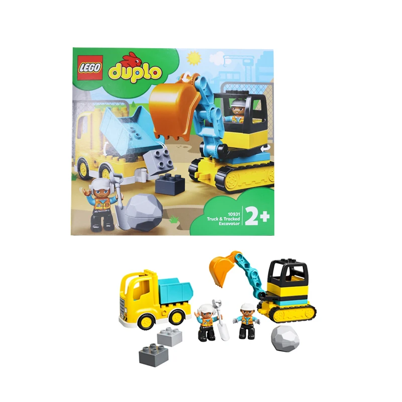 

Lego 10931 Depot серии самосвал и экскаватор с крупными частицами, набор обучающих сборных игрушек