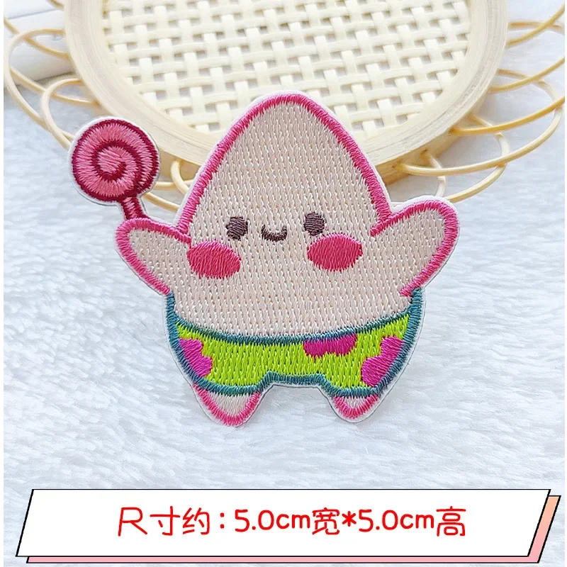 Cute Sponge-Bob Patches on Clothes Embroidery Patch for Clothing Thermoadhesive DIY Pants Jackets Accessories Stickers Gifts