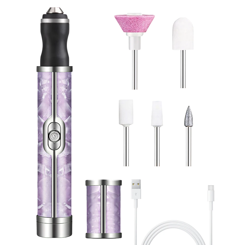 Professionelles elektrisches Nagelbohr- und Nagelfeilen-Set, wiederaufladbare tragbare Acryl-Gel-Nagellackentferner-Maschine für den Heimsalon