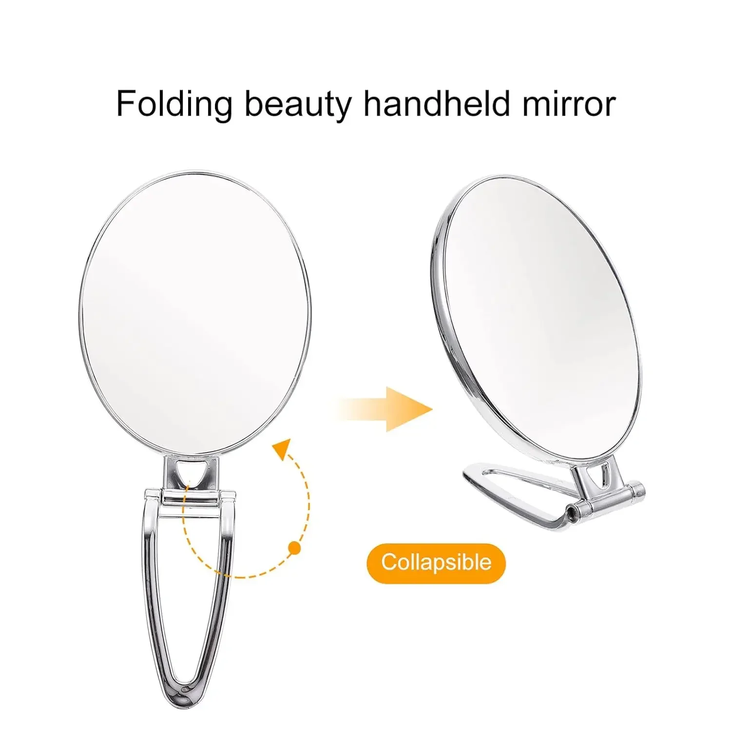 Vanity Pocket Mirror with 3x Mirror for Desk Tabletop Pocket Portable Magnifying Swivel Handheld Alloy Folding Mirror Travel