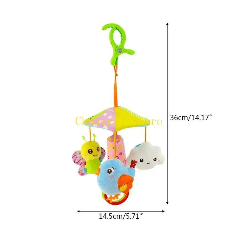 E7ce สัตว์น่ารักเปลแขวนระฆังของเล่นเตียงเด็กรถเข็นเด็กรถเข็นเด็กลมระฆังสั่นคลอนทารกแรกเกิด