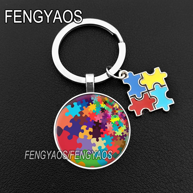 New Autism Awareness Key Chains  Autistic Symbol  Keychains Gift for Friends