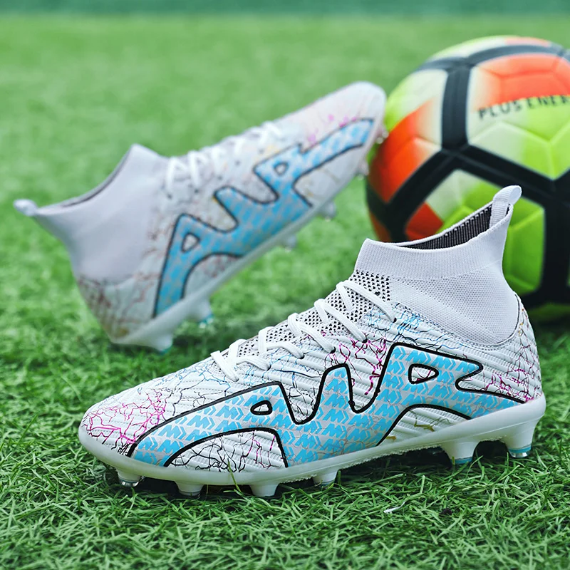 New Men\'s Football Boots Grass Training Match Sneakers Soccer Shoes Cleats Ultralight Kids Boys FG/TF High-quality Turf Futsal