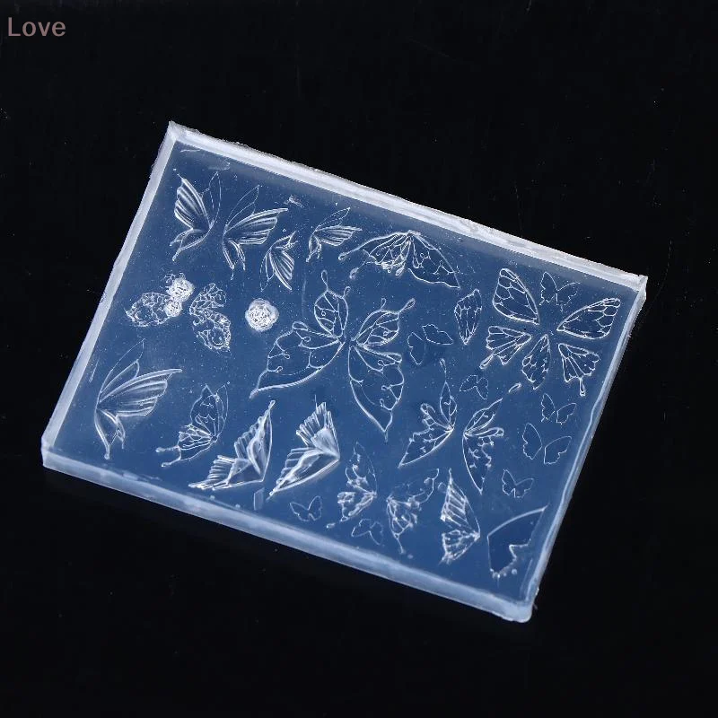 [L & P] ثلاثية الأبعاد سيليكون فراشة مسمار نحت قالب ختم لوحة أجنحة الإستنسل قالب DIY بها بنفسك مسمار الفن مانيكير