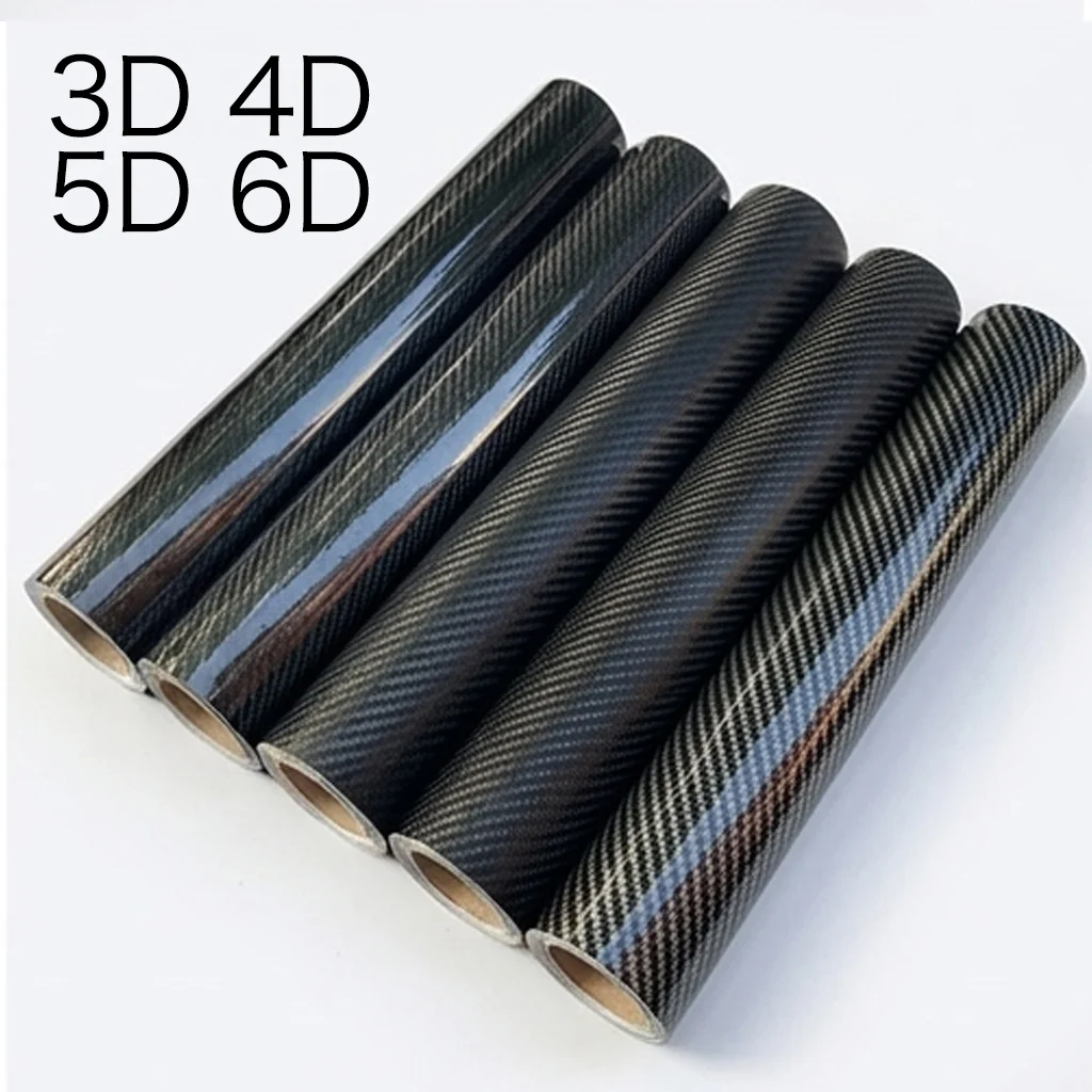 Carbon Fiber Car Body Vinyl Wrap Matte Accessories Glossy Black Sticker 3D 4D 5D 6D Auto Foil Cover Motorcycle Decoration Film