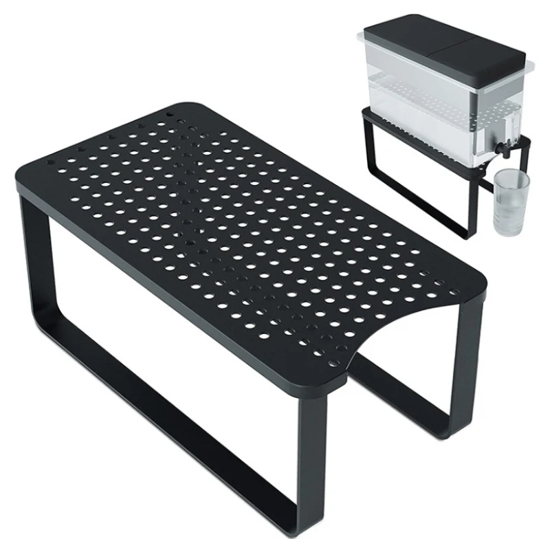 1PCS Water Filter Dispenser Stand for Brita Filter Kitchen Cabinet Countertop Rectangular Metal Drink Beverage Holder Black