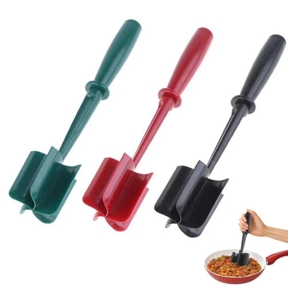 5 Curved Blades Heat Resistant Ground Upgrade Meat Chopper and Potato Masher Smasher Nylon Non Stick Mixer, Stirrer and Kitchen