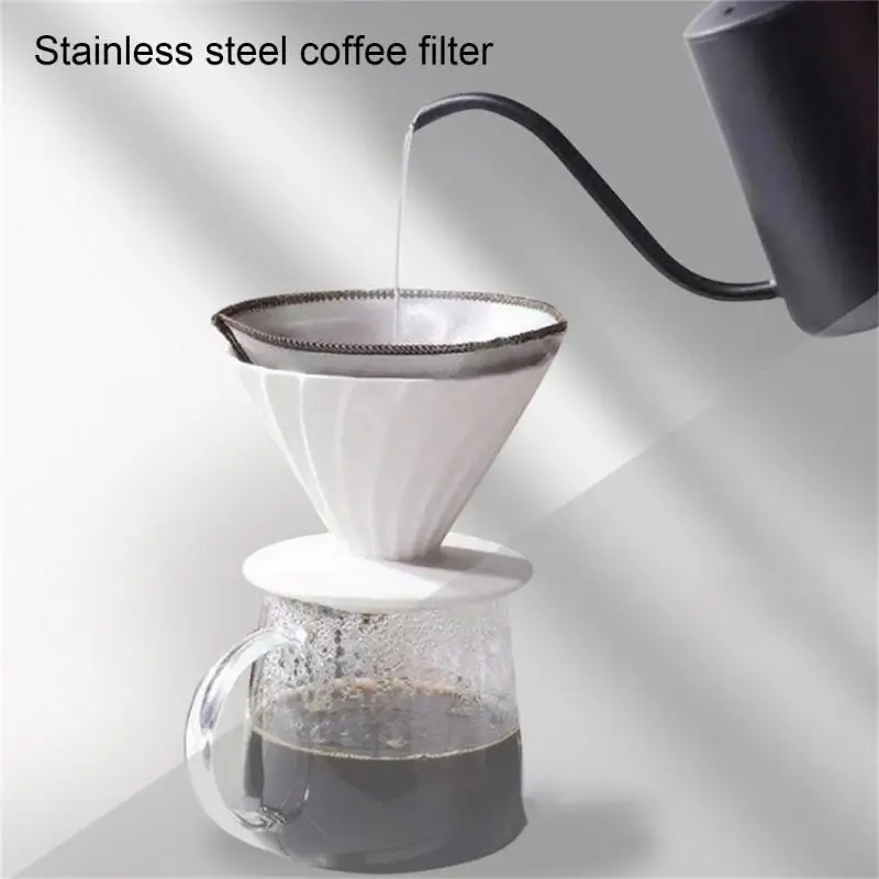 B2RF 2Pcs Stainless Steels Fine Meshes Coffee Filter Paperless Coffee Filter
