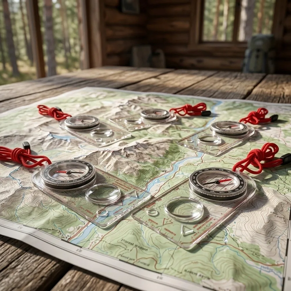 Stable Capsule with Steel Needle and Transparent Baseplate for Map Reading in Hiking Trekking and Mountain Biking