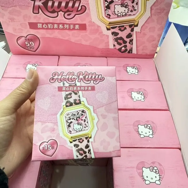 

Moetch Sanrio Character Figure Hello Kitty Leopard Print Series Watch Children Collection Toy