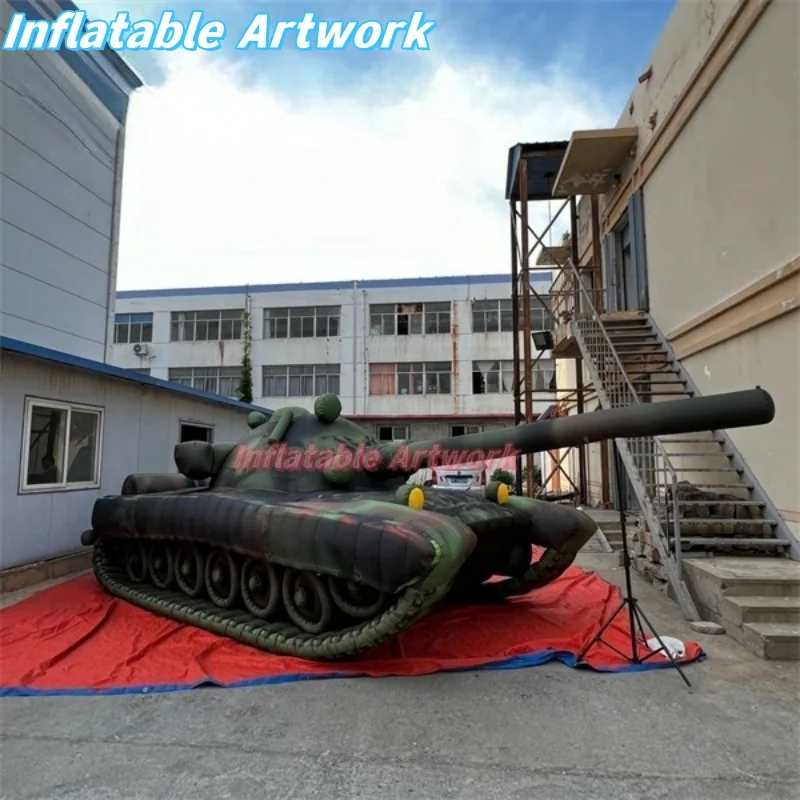 Bespoke Outdoor Decorative Large Air Blown Tank for Military Themed Party Toys