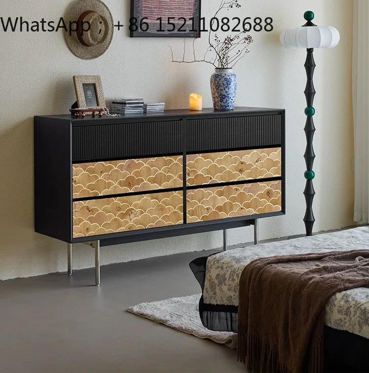 SCY solid wood six-bucket locker bedroom bedside porch cabinet storage living room wall chest cabinet