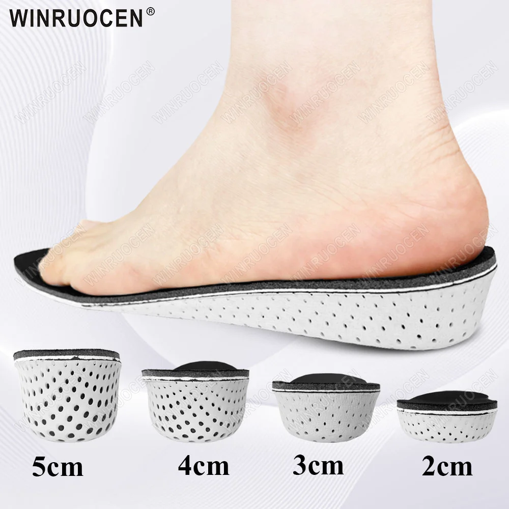 WINRUOCEN Unisex Erhöhungs-Einlegesohlen, Harte Atmungsaktive Memory-Schaum Fersenheber-Einlagen, Höhenverstellbare Schuheinlagen für Alle Schuharten
