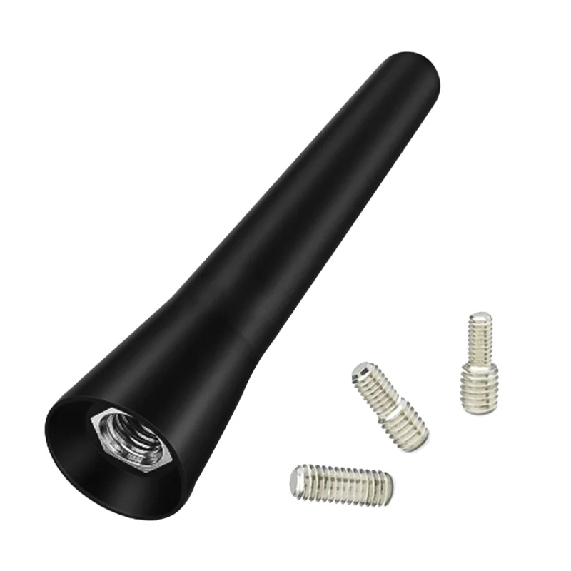 50 PCS Universal Mini Short Car Antenna With M4 M5 M6 Threaded Adapter Strong Radio Roof Mount FM AM 6.5cm Length Black For Auto