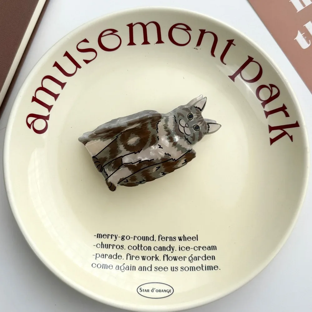 

Fashion Acetic Acid Acetate Cat Hair Claw Cartoon Hairpin Animal Hair Clip Korean Style Pet Shark Clip Girl