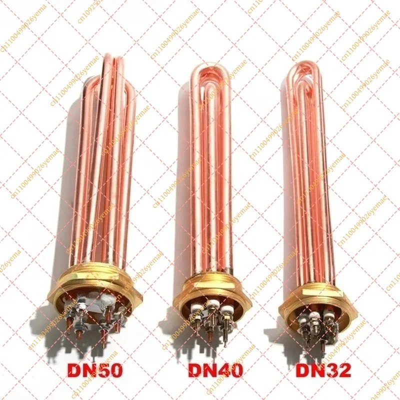 FY 1PC Copper Water Heating Element DN32 DN40 DN50 110V 220V 3KW 4.5KW 6KW 9KW 12KW Tubular Heater Resistance 41mm 47mm 58mm