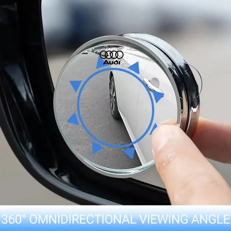 2 قطعة سيارة الرؤية الخلفية 360 درجة قابل للتعديل زاوية واسعة مرآة دائرية صغيرة لأودي Sline A1 A3 A4 A5 A6 A7 A8 B8 B9 B6 C6 Q2 Q3
