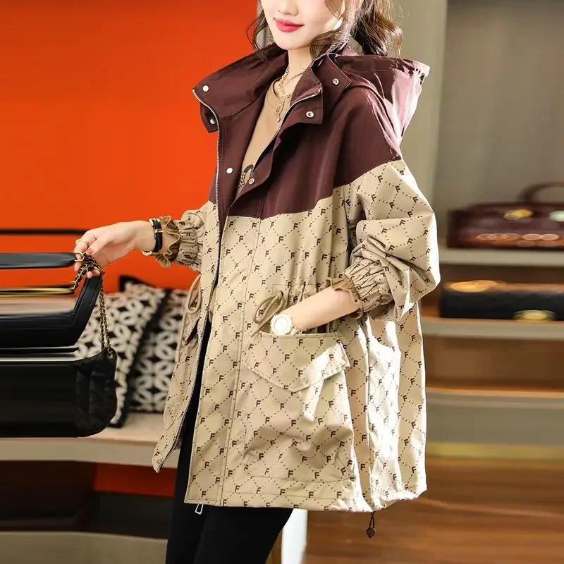 New Autumn Winter Coat for Women Trench Coats Oversize Jackets Hooded Sportswear Korean Fashion Harajuku Retro