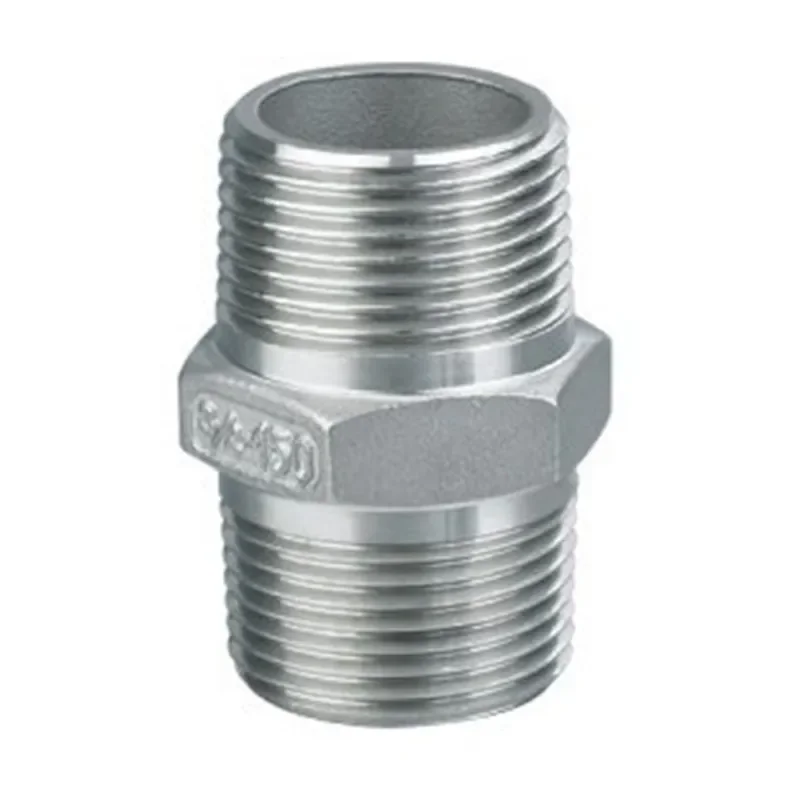 304 Stainless Steel Pair Wire External Wire Direct Internal Connection Water Pipe Fittings Straight Short Connection DN6-DN100