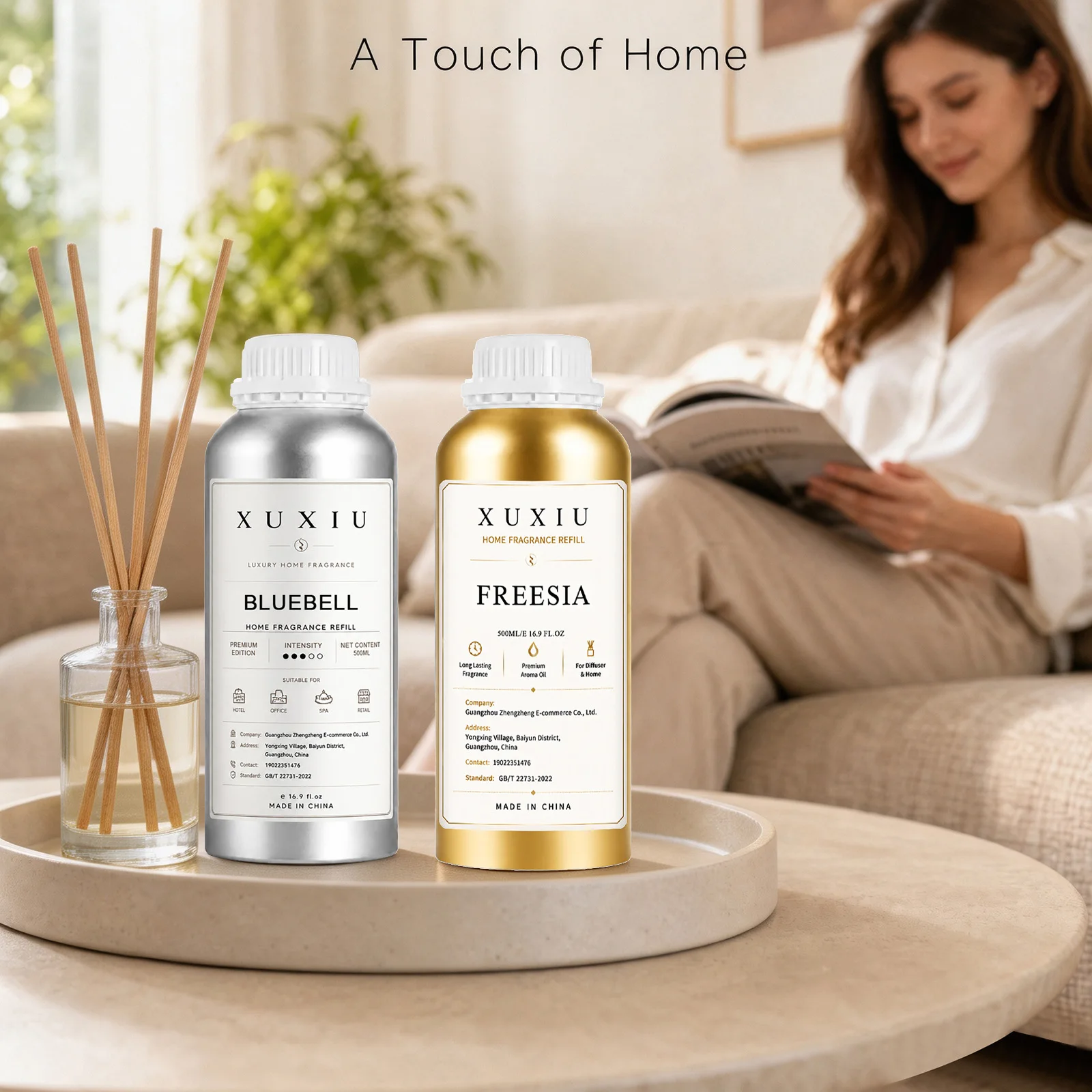 500ML Long‑Lasting Fire‑Free Oil‑Based Essential Oil, Fragrance Refill Liquid for Indoor Spaces, Home, Bedroom, Hotel