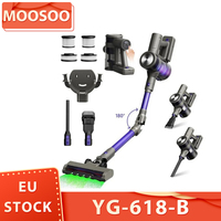 MOOSOO YG-618-B Cordless Vacuum Cleaner, Flexible 180° Rotation, Rechargeable Hanger, 48kPa High Suction, Anti-Tangle Brush