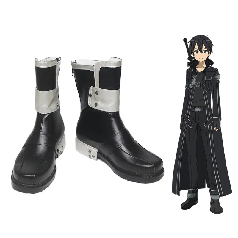 Anime Kirigaya Kazuto Cosplay Kostuums Sword Art Online Kirito Schoenen Alicization Pruiken Laarzen Uniform Set Volwassen Unisex