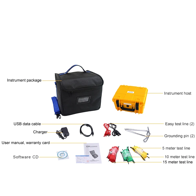 ETCR3000C 0.01Ω-3000Ω Cyfrowy miernik napięcia rezystancji uziemienia Tester impedancji uziemienia Akumulator litowy IP65