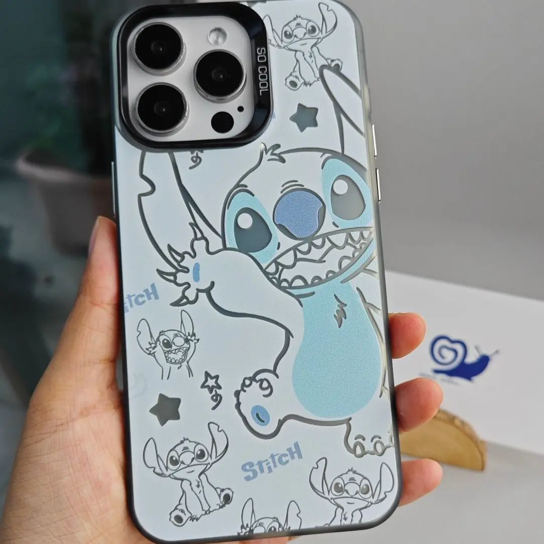 Y2K Disney Stitch Cartoon Phone Case for OPPO Reno 6 6Pro 7 7Pro 7Z 8T 1011F 12 Pro Plus 5G Matte Shockproof Back Cover