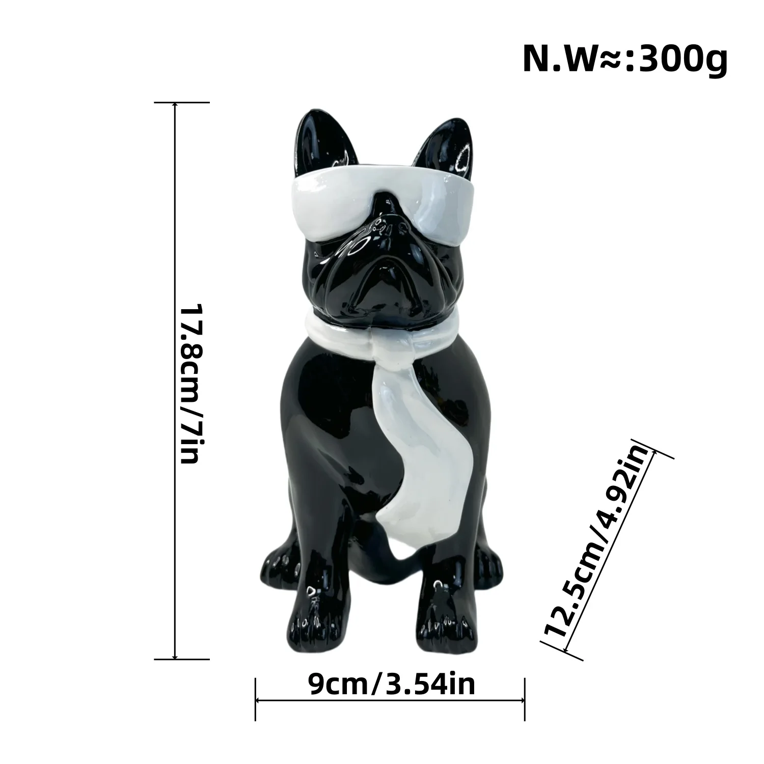 Modern minimalist ribbon glasses, dog ornaments, resin crafts, home furnishings, desktop high-end decorations