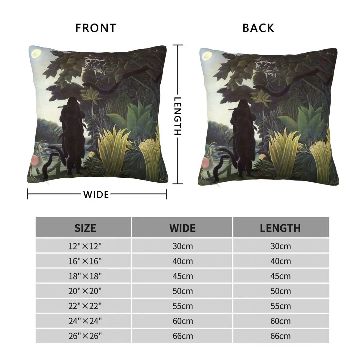 Snake Charmer Henri Rousseau Square Pillowcase Polyester Linen Velvet Creative Zip Decor Sofa 45x45