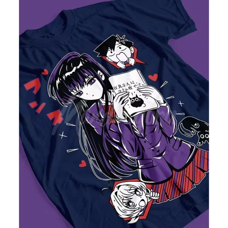 Komi Can't Communicate Anime T Shirt Komi Shoko Manga Graphic Tee Casual Unisex Short Sleeve Cotton Tops Streetwear Men Clothing