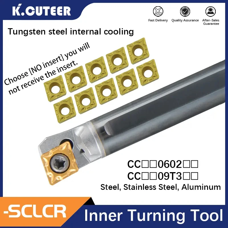 

C10K/C12M/C14N/C16Q/C20R SCLCR06/09 Carbide Blade Lathe Tool Set CCMT Tungsten Steel Cutter Bar Internal Hole Turning Tool
