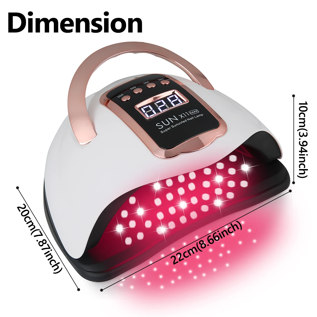 プロ用ネイルライト、LED UVライトドライヤー、ジェルネイル用、90個のランプビーズ、4つのタイマー設定とLCDタッチディスプレイ搭載