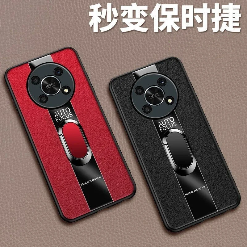 For Huawei Nova Y90 Case Magnetic Holder Phone Cover For Huawei Nova Y90 Stylish Luxury Leather Shell Silicone Shockproof Bumper