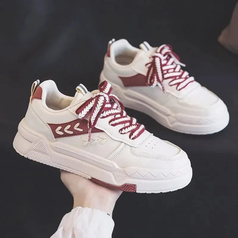 

White Shoes New Fashion Women Sneakers Platform Sports-shoes Girls Fashion Trends Lace Up Walking Vulcanized Sneakers