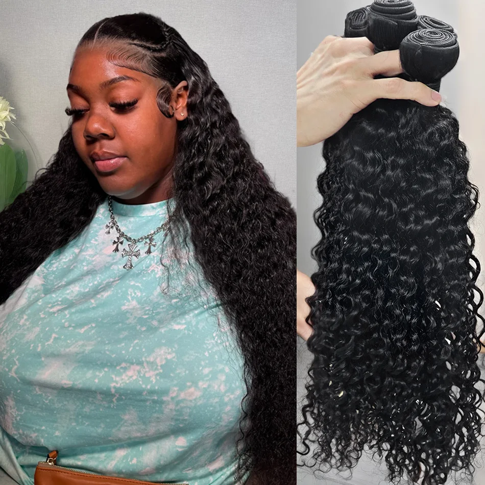 

30 40-дюймовые вьющиеся человеческие волосы Свободные пучки 100% бразильские необработанные человеческие волосы 1/3/4 пучки волос Глубокая волна Бразильский пучок для женщин