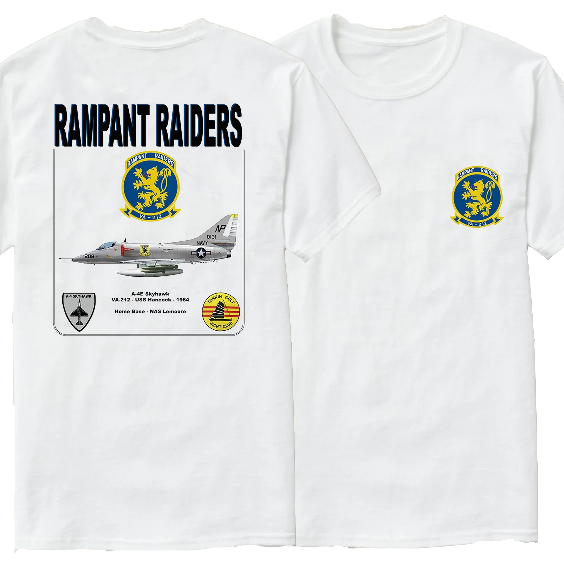 

ВА-212 Rampant Raiders A-4 Skyhawk Attack Aircraft Футболка из 100% хлопка с круглым вырезом Летняя повседневная мужская футболка с коротким рукавом Размер S-3XL